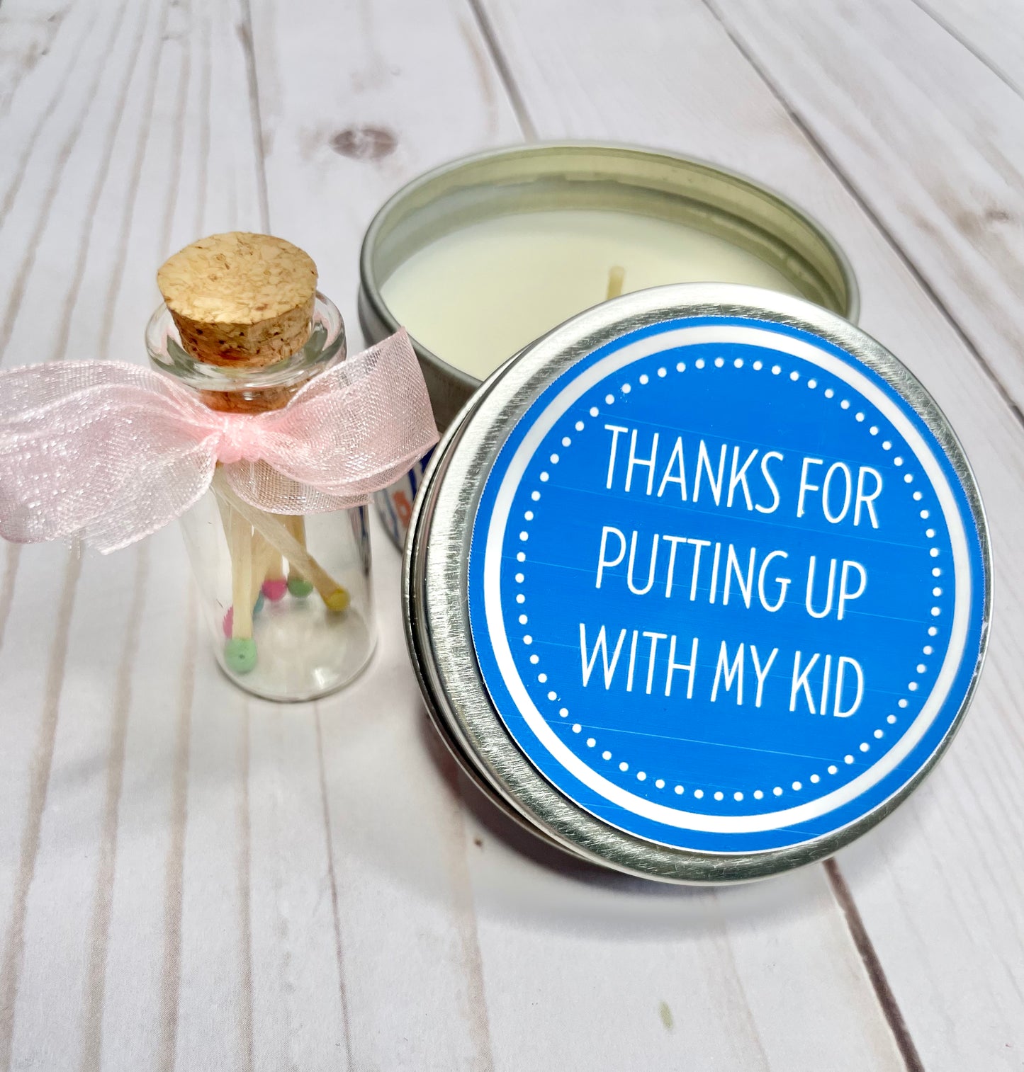 Teacher Candle with Colorful Matchsticks Bundle